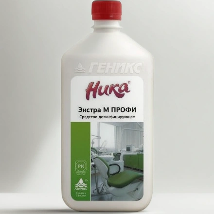 Средство дезинфицирующее 1,0 л Ника-экстра М Профи с моющим эффектом (1/12 шт.) ЧестныйЗнак — инфографика, вид №1