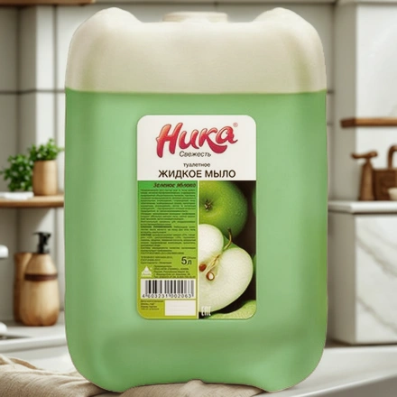 Мыло жидкое 5,0 л Ника-свежесть (яблоко) (1/4 шт.) — интерьер, вид №1