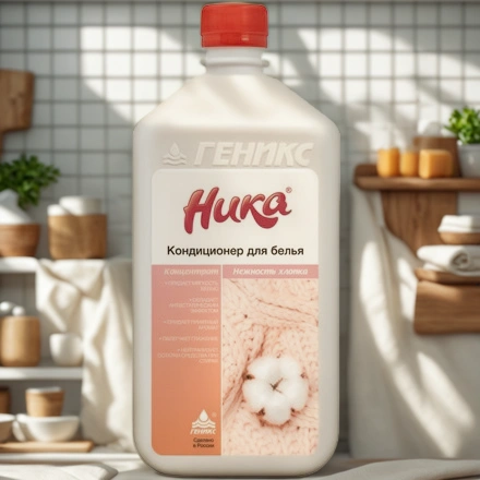 Кондиционер для белья 1,0 л «Ника» Нежность Хлопка (1/12 шт.) — интерьер, вид №1