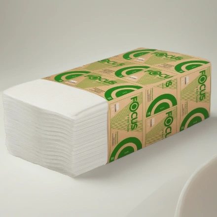 Полотенца бумажные V-сложение 1сл. (200 л.) FOCUS ECO (1/15 пачек) 5083743 — инфографика, вид №1