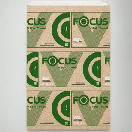 Полотенца бумажные V-сложение 1сл. (250 л.) FOCUS ECO (1/15 пачек) 5083741 — инфографика, вид №1