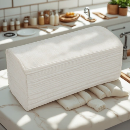 Полотенца бумажные V-сложение 1сл. (200 л.) М-25 (ПАКЕТ) Форест (15 пачек) — интерьер, вид №1