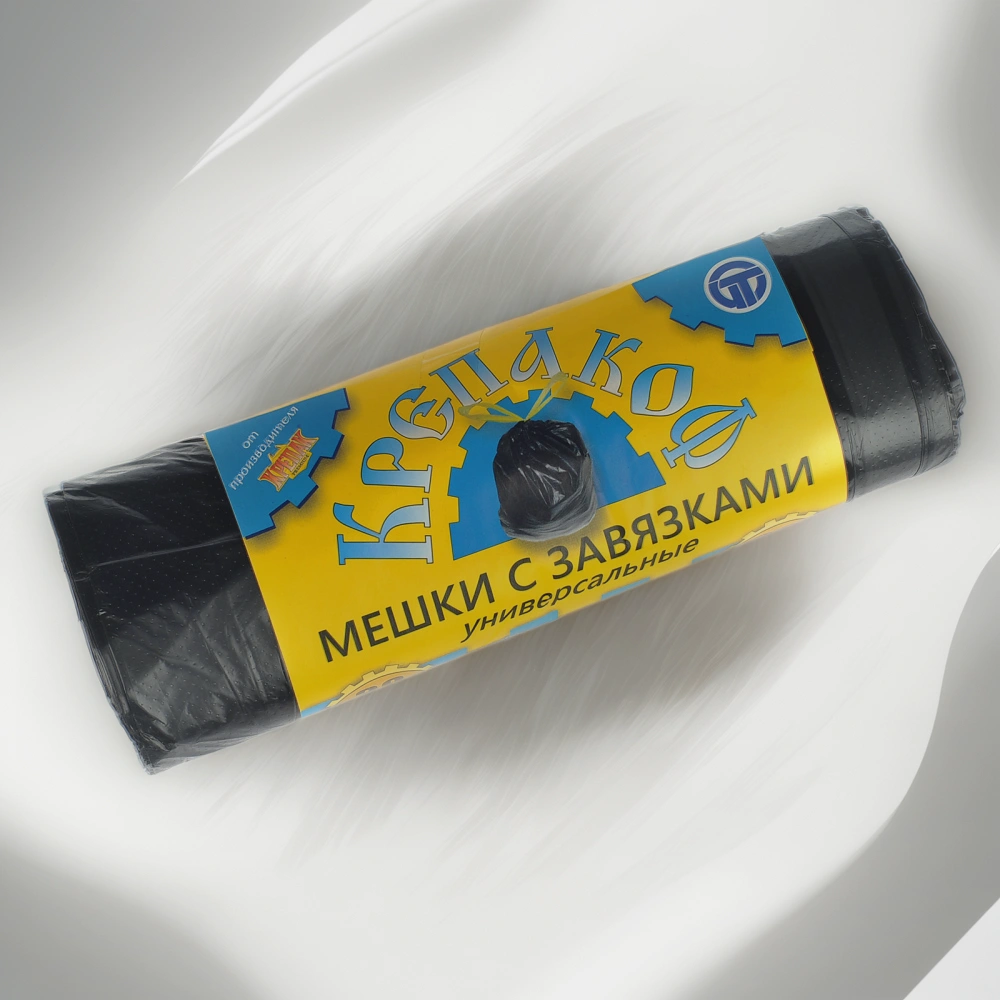 Мешок д/мусора ПНД 30 л (20 шт.) рулон С ЗАВЯЗКАМИ черный КРЕПАКОФ (1/50 шт.) — инфографика, вид №1