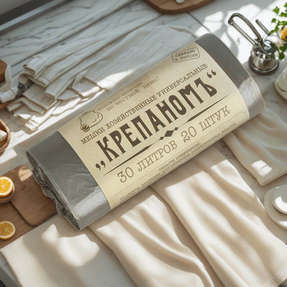 Мешок д/мусора ПНД 30 л (20 шт.) рулон черный КРЕПАНОМЪ (1/50 шт.) — интерьер, вид №1