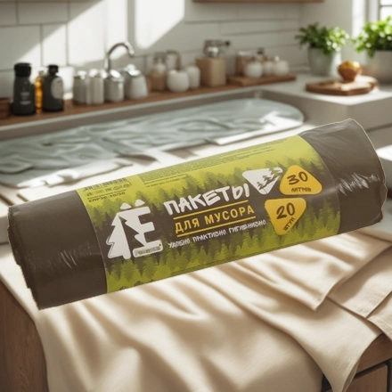 Мешок д/мусора ПНД 30 л (20 шт.) рулон Ё-РОМАШКА (1/50 шт.) ЕЛР30-20/50 — интерьер, вид №1