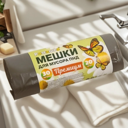 Мешок д/мусора ПНД 30 л (20 шт.) рулон ПРЕМИУМ (1/40 шт.) НМ302040-Э — интерьер, вид №1