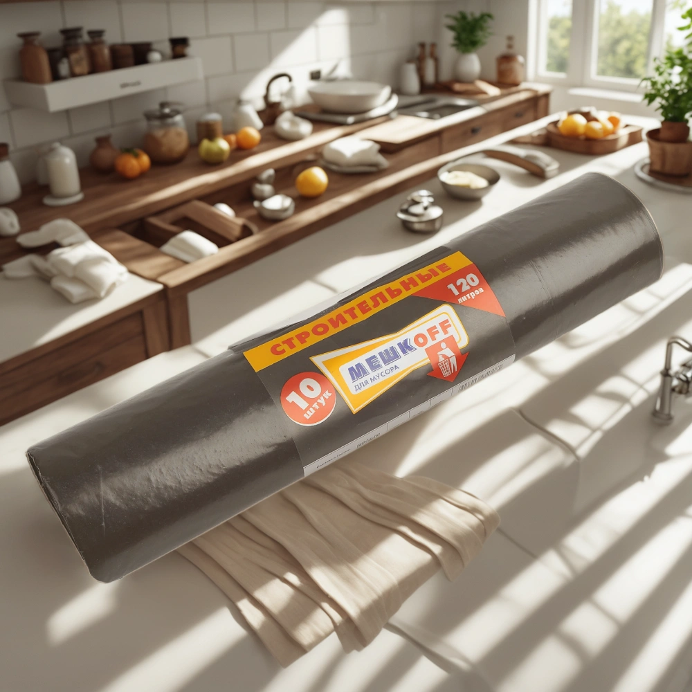 Мешок д/мусора ПВД 120 л (10 шт.) рулон Строитель МЕШКОFF (1/20 шт.) — интерьер, вид №1