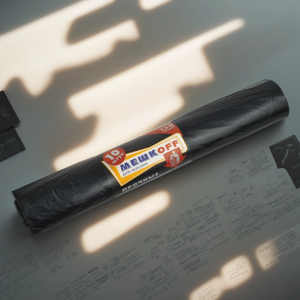 Мешок д/мусора ПВД 120 л (10 шт.) рулон черный МЕШКОFF (1/25 шт.) — инфографика, вид №1