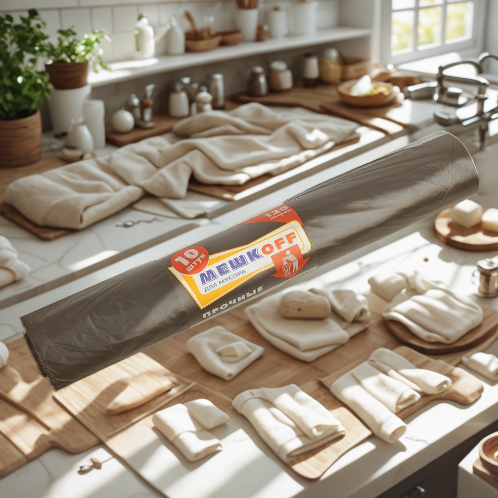 Мешок д/мусора ПВД 120 л (10 шт.) рулон черный МЕШКОFF (1/25 шт.) — интерьер, вид №1