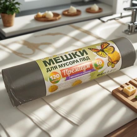 Мешок д/мусора ПВД 120 л (10 шт.) рулон ПРЕМИУМ (1/18 шт.) ВР-0050МН — интерьер, вид №1