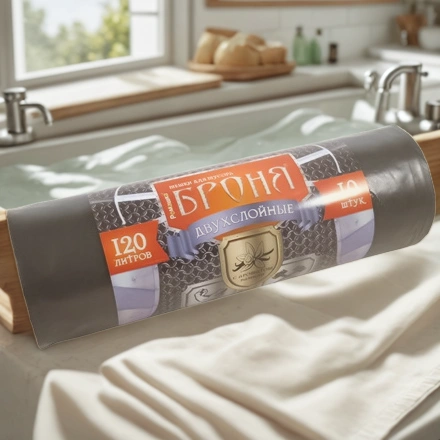 Мешок д/мусора ПВД 120 л (10 шт.) рулон 2-х слойный БРОНЯ (1/10 шт.) ВР-0010 — интерьер, вид №1