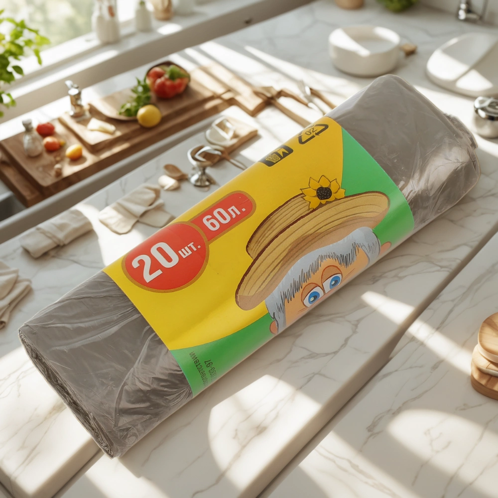 Мешок д/мусора ПНД 60 л (20 шт.) рулон черный ДЕД (1/60 шт.) — интерьер, вид №1