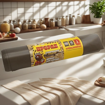 Мешок д/мусора ПВД 100 л (10 шт.) рулон 3-х слойный ПРОРАБ (1/10 шт.) ПБ-100/10/10/3сл — интерьер, вид №1