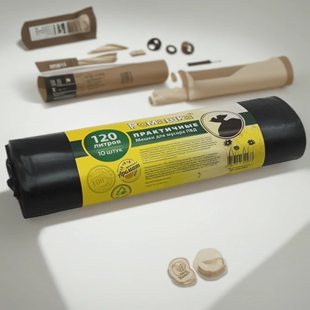 Мешок д/мусора ПВД 120 л (10 шт.) рулон ПРАКТИЧНЫЕ (1/20 шт.) ВР-0062(МН) — инфографика, вид №1