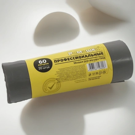 Мешок д/мусора ПНД 60 л (20 шт.) рулон ПРОФИ (1/30 шт.) ПФ-60/20/30 — инфографика, вид №1