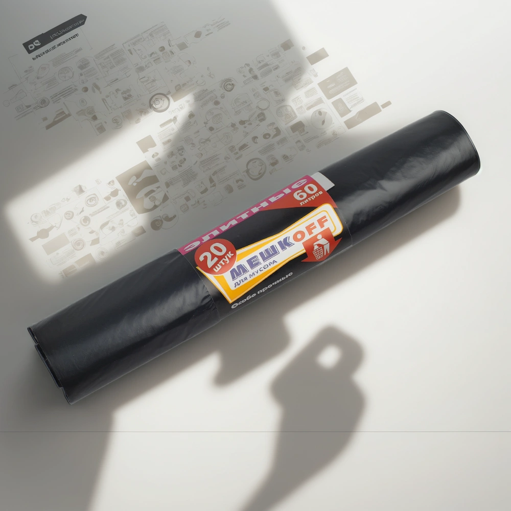 Мешок д/мусора ПВД 60 л (20 шт.) рулон Элит.МЕШКОFF (1/20 шт.) — инфографика, вид №1