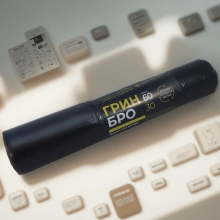 Мешок д/мусора ПВД 60 л (30 шт.) рулон ПРОЧНЫЕ Грин Бро (1/5 шт.) — инфографика, вид №1