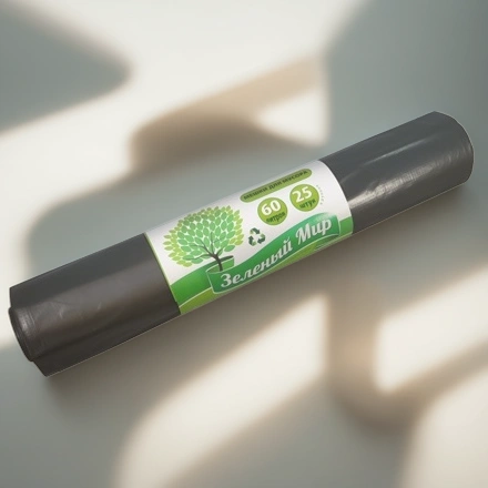 Мешок д/мусора ПВД 60 л (25 шт.) рулон 30 мкм Зеленый Мир (1/20 шт.) — инфографика, вид №1