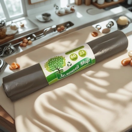 Мешок д/мусора ПВД 60 л (25 шт.) рулон 30 мкм Зеленый Мир (1/20 шт.) — интерьер, вид №1