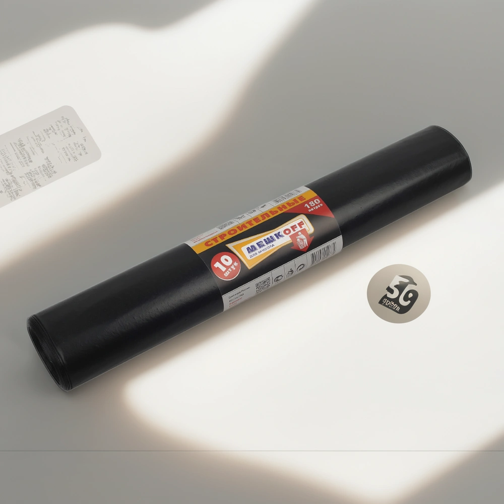 Мешок д/мусора ПВД 180 л (10 шт.) рулон Строитель МЕШКОFF (1/10 шт.) — инфографика, вид №1