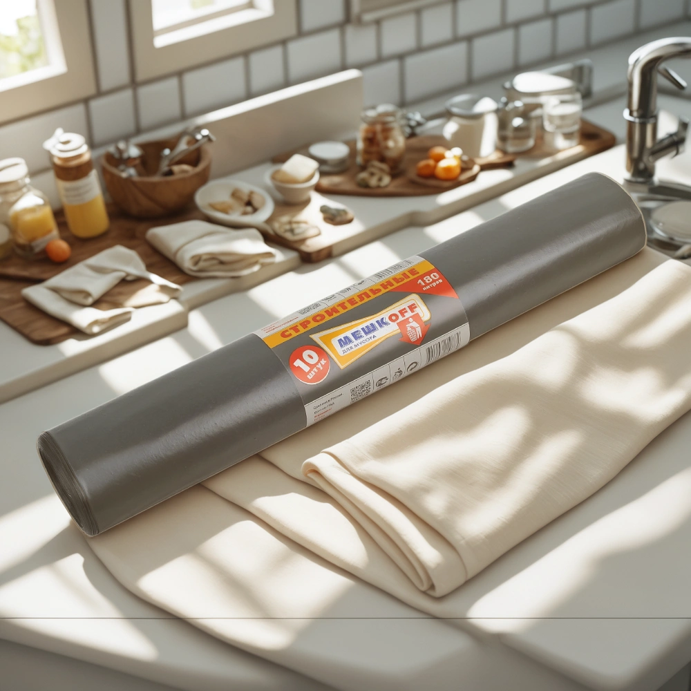 Мешок д/мусора ПВД 180 л (10 шт.) рулон Строитель МЕШКОFF (1/10 шт.) — интерьер, вид №1