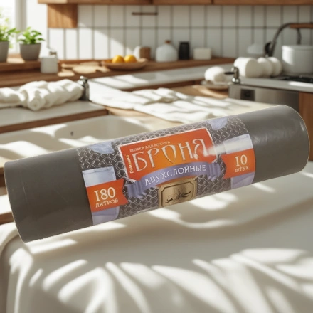 Мешок д/мусора ПВД 180 л (10 шт.) рулон 2-х слойный БРОНЯ (1/10 шт.) ВР-0011Н — интерьер, вид №1