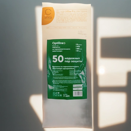 Перчатки Эластомер (100 шт.) ТПЭ/TPE OptiLine M (1/30 шт.) — инфографика, вид №1