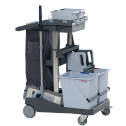 Тележка уборочная VILEDA ВолеоПро, ведра 2х25 л, 2х6 л, вертикальный отжим, чехол для мусорного мешка на 70 л, 145119