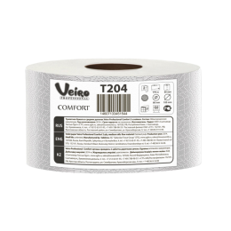 Бумага туалетная 170 м, VEIRO Professional (Система T2), КОМПЛЕКТ 12 шт., Comfort, 2-слойная, T204