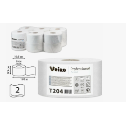 Бумага туалетная 170 м, VEIRO Professional (Система T2), КОМПЛЕКТ 12 шт., Comfort, 2-слойная, T204