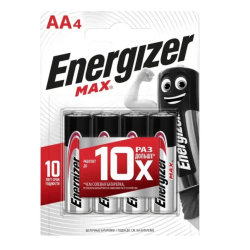 Батарейки Energizer , тип AA/LR06, 1.5V, 4шт. (Пальчиковые)
