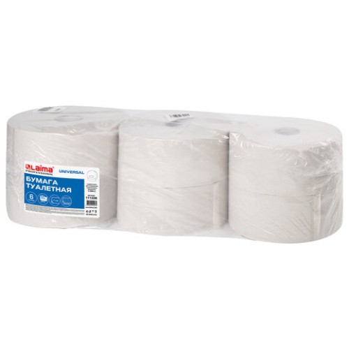 Бумага туалетная БОЛЬШОЙ РУЛОН, 450 м, LAIMA (T1), UNIVERSAL, 1-слойная, КОМПЛЕКТ 6 рулонов, 111336 в Екатеринбург — Uralhoz.ru