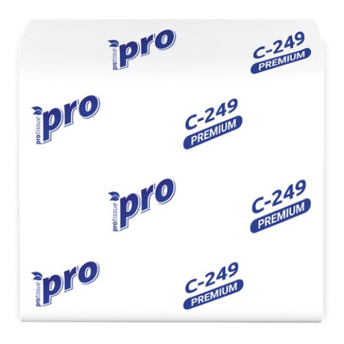 Бумага туалетная листовая 250 шт., PROtissue (T3) PREMIUM, 2-слойная, белая, 22,5х11 см, КОМПЛЕКТ 40 пачек, C249, С249 в Екатеринбург — Uralhoz.ru