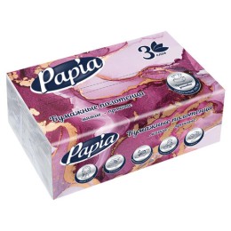 Полотенца бумажные (1 пачка – 100 листов), PAPIA (H3), UNIT PACK, 3-слойные, 23х20,5 см, V-сложение, 5090823