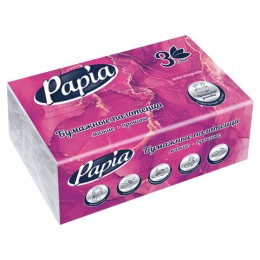Полотенца бумажные (1 пачка – 100 листов), PAPIA (H3), UNIT PACK, 3-слойные, 23х20,5 см, V-сложение, 5090823
