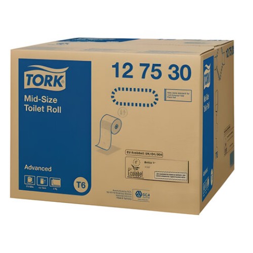 Бумага туалетная 100 м, TORK (Система Т6) ADVANCED, КОМПЛЕКТ 27 рулонов, 2-слойная, белая, 127530 в Екатеринбург — Uralhoz.ru