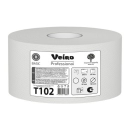 Бумага туалетная 200 м, VEIRO Professional (Система T2), КОМПЛЕКТ 12 шт., Basic, T102