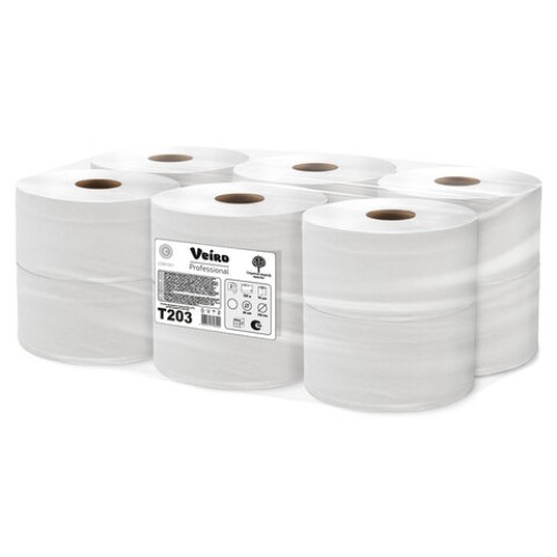 Бумага туалетная 200 м, VEIRO Professional (Система T2), КОМПЛЕКТ 12 шт, Comfort, 2-слойная, T203 в Екатеринбург — Uralhoz.ru