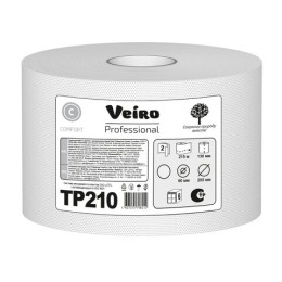Бумага туалетная 215 м, VEIRO (Система T8), КОМПЛЕКТ 6 шт., с центральной вытяжкой, Comfort, 2-слойная, TP210