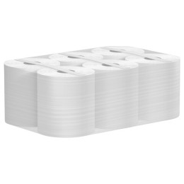 Полотенца бумажные с центральной вытяжкой 200 м, VEIRO (Система M2) COMFORT, 1-слойные, белые, КОМПЛЕКТ 6 рулонов, KP210, КР210