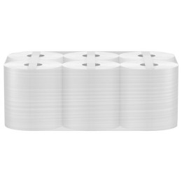 Полотенца бумажные с центральной вытяжкой 200 м, VEIRO (Система M2) COMFORT, 1-слойные, белые, КОМПЛЕКТ 6 рулонов, KP210, КР210