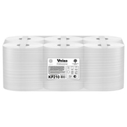 Полотенца бумажные с центральной вытяжкой 200 м, VEIRO (Система M2) COMFORT, 1-слойные, белые, КОМПЛЕКТ 6 рулонов, KP210, КР210