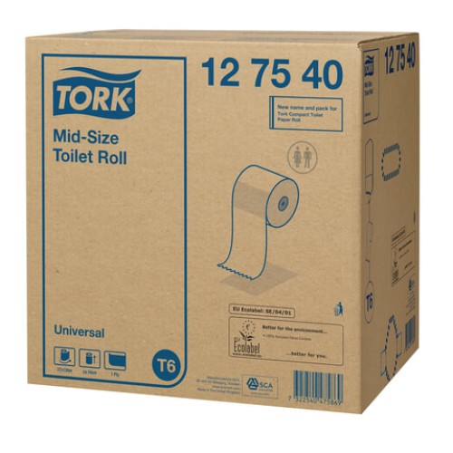 Бумага туалетная 135 м, TORK (Система Т6) UNIVERSAL, КОМПЛЕКТ 27 рулонов, белая, 127540 в Екатеринбург — Uralhoz.ru