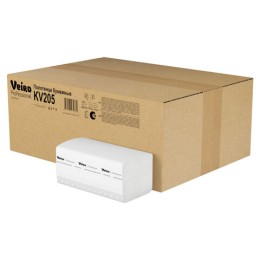 Полотенца бумажные 200 шт., VEIRO (Система H3) COMFORT, 2-слойные, белые, КОМПЛЕКТ 20 пачек, 21х21,6, V-сложение, KV205