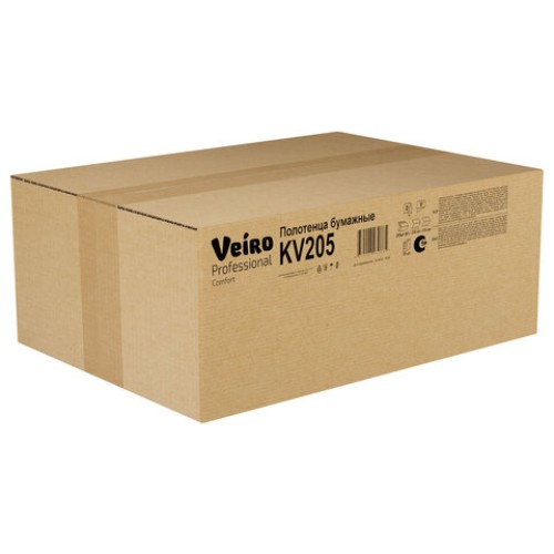 Полотенца бумажные 200 шт., VEIRO (Система H3) COMFORT, 2-слойные, белые, КОМПЛЕКТ 20 пачек, 21х21,6, V-сложение, KV205 в Екатеринбург — Uralhoz.ru