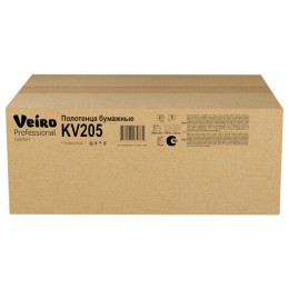 Полотенца бумажные 200 шт., VEIRO (Система H3) COMFORT, 2-слойные, белые, КОМПЛЕКТ 20 пачек, 21х21,6, V-сложение, KV205