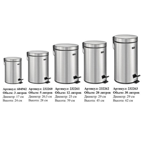 Ведро мусорное с педалью 20 литров 