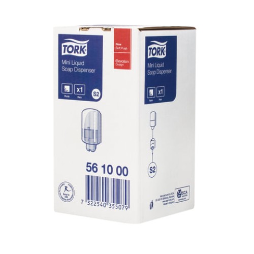 Дозатор для жидкого мыла TORK (Система S2) Elevation, 0,5 л, mini, белый, 561000 в Екатеринбург — Uralhoz.ru