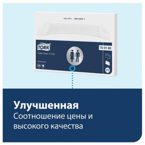 Диспенсер для покрытий на унитаз TORK (Система V1), покрытия 1/2 сложения, белый, 344080 в Екатеринбург — Uralhoz.ru