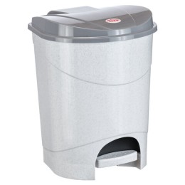 Ведро мусорное с КРЫШКОЙ и ПЕДАЛЬЮ 19 литров, 39х30,5х30,5 см, серое, IDEA, М2892